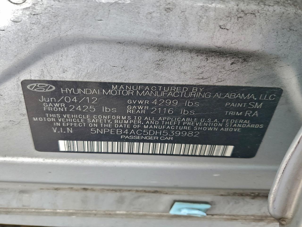 2013 HYUNDAI SONATA GLS photo 12
