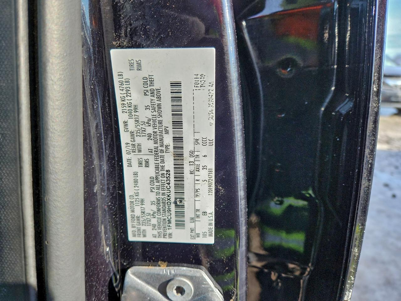 2019 FORD ESCAPE SEL photo 25