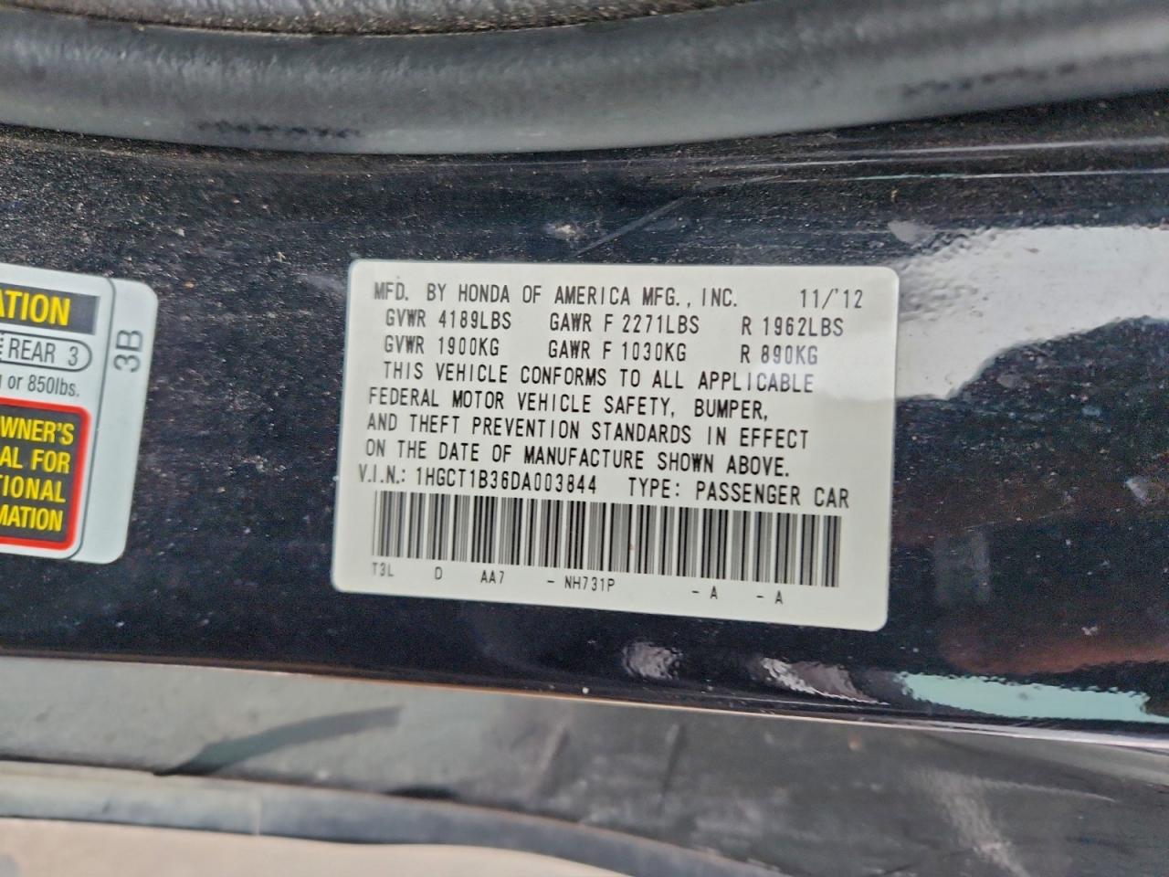 2013 HONDA ACCORD LX-S photo 12