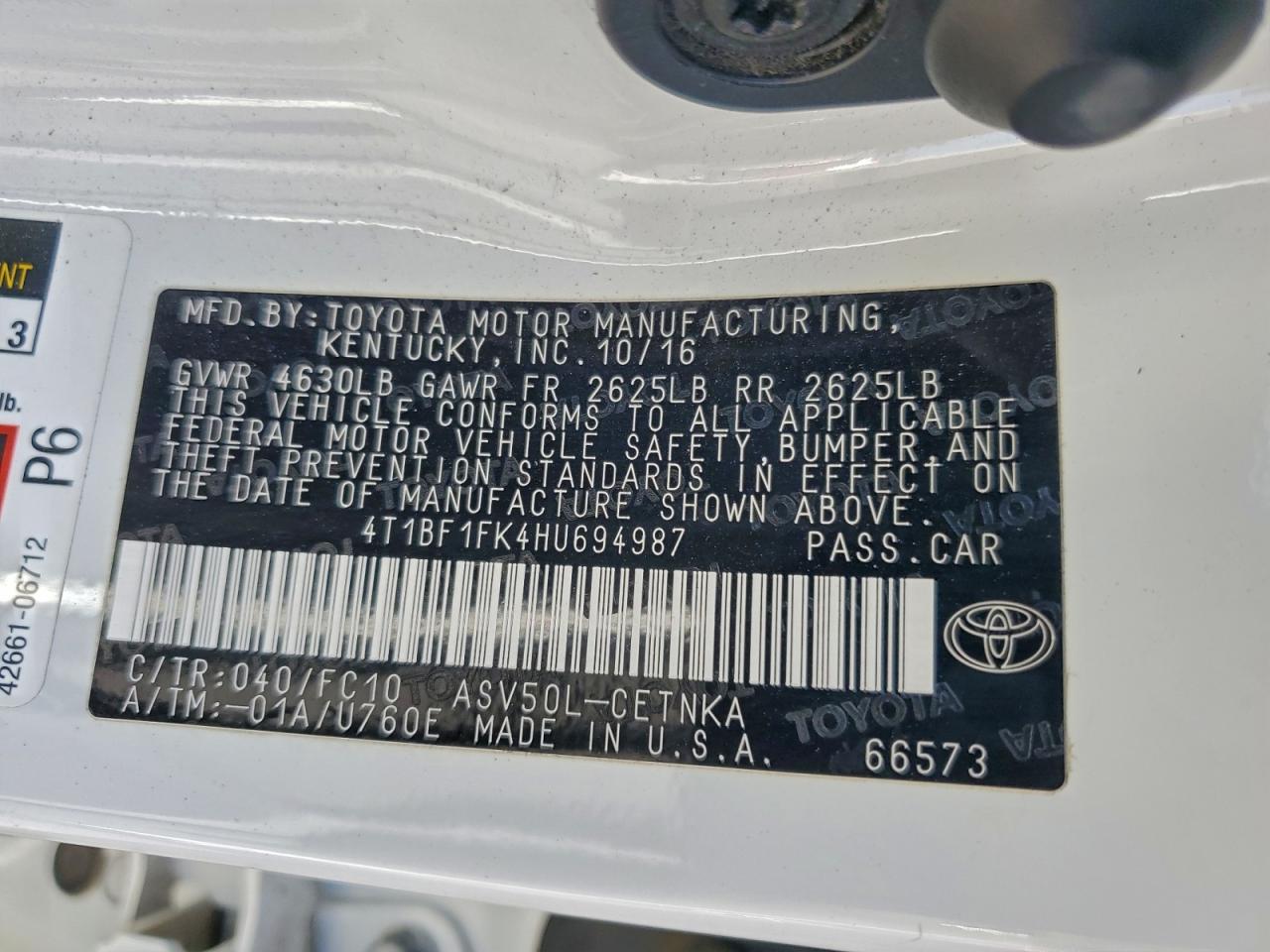 2017 TOYOTA CAMRY LE photo 37