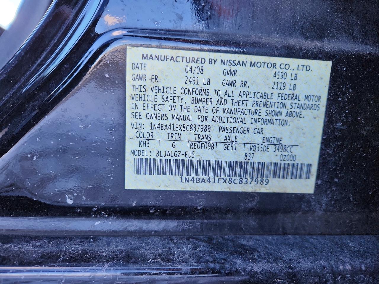 2008 NISSAN MAXIMA SE photo 23