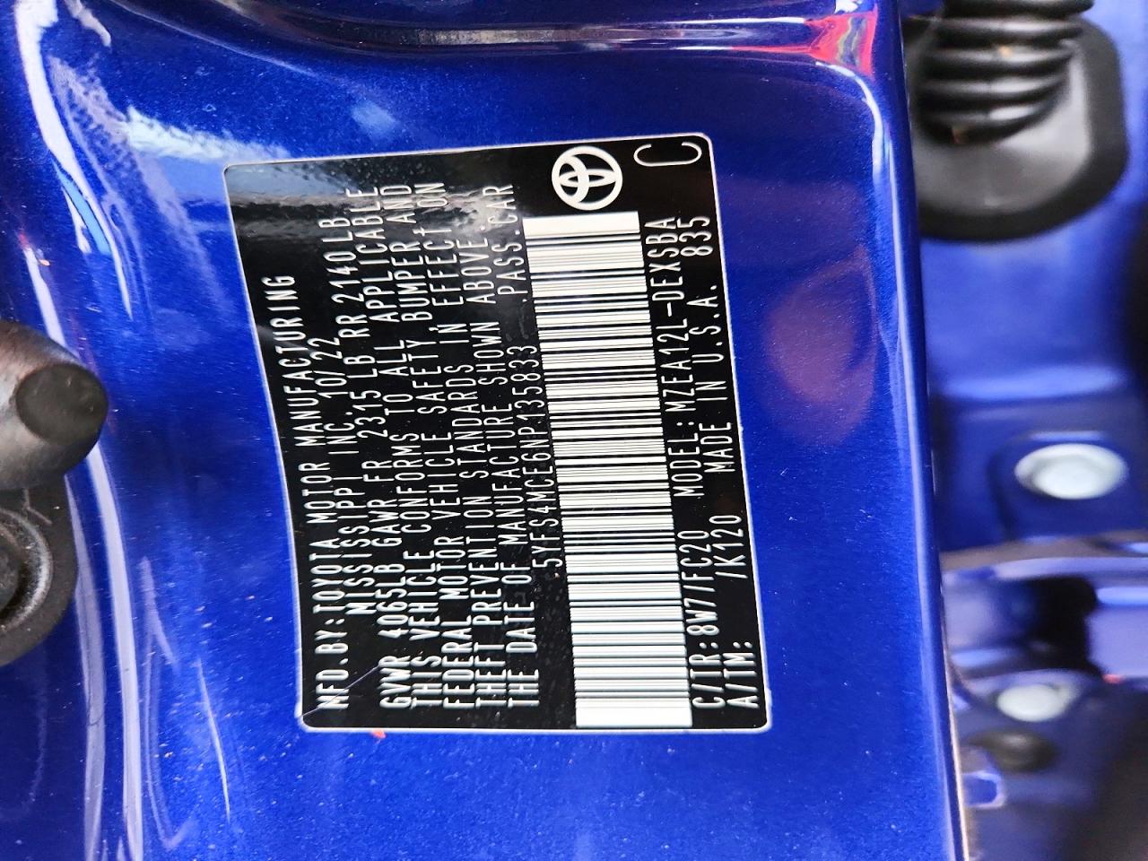 2022 TOYOTA COROLLA SE photo 25