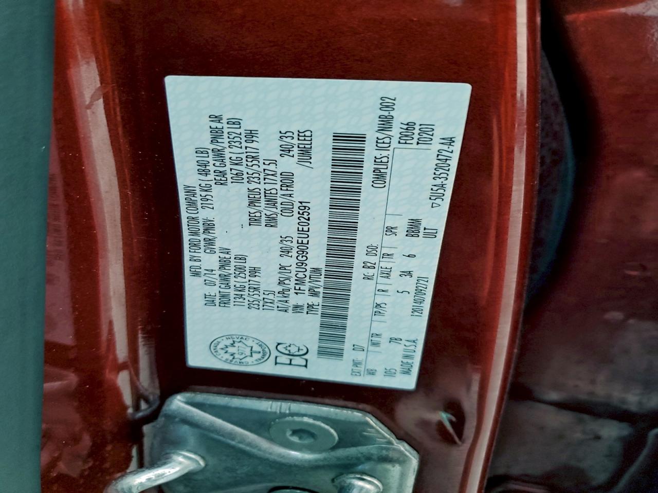 2014 FORD ESCAPE SE photo 13