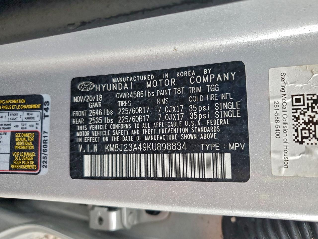 2019 HYUNDAI TUCSON SE photo 13