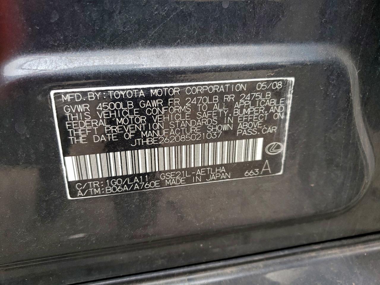 2008 LEXUS IS 350 photo 34