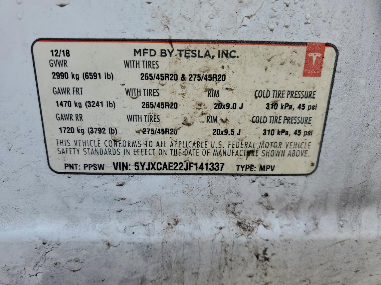 2018 TESLA MODEL X photo 37