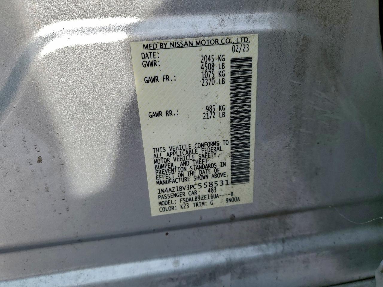 2023 NISSAN LEAF S photo 13