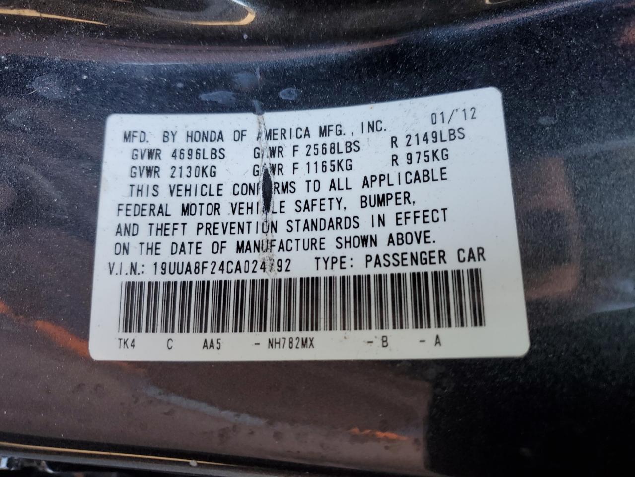 2012 ACURA TL photo 23