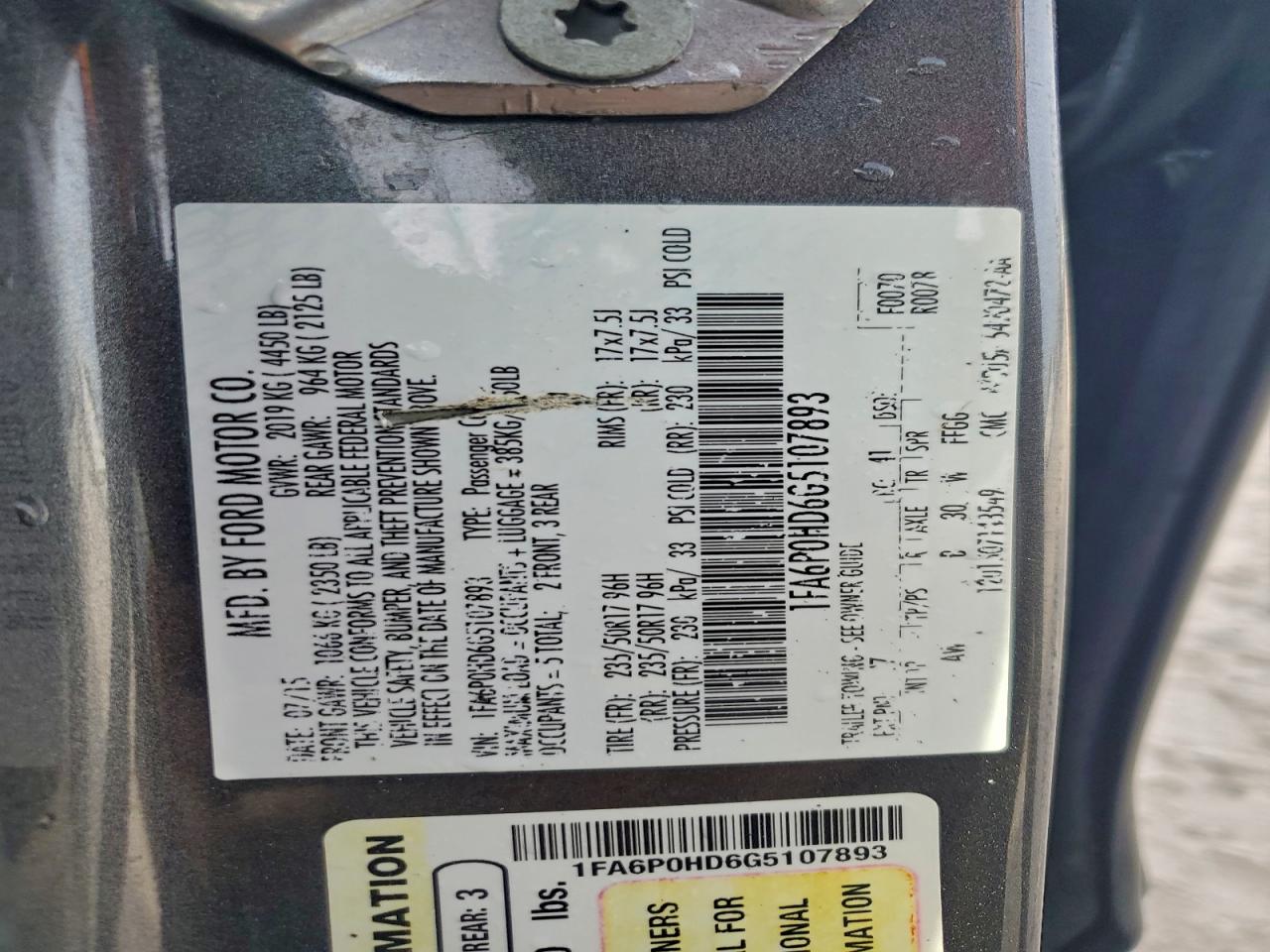 2016 FORD FUSION SE photo 23