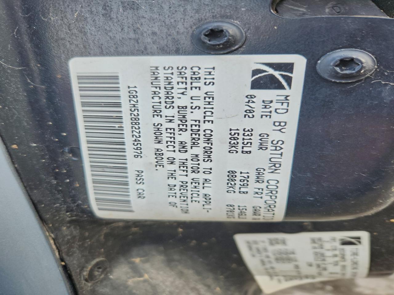 2002 SATURN SL1 photo 34