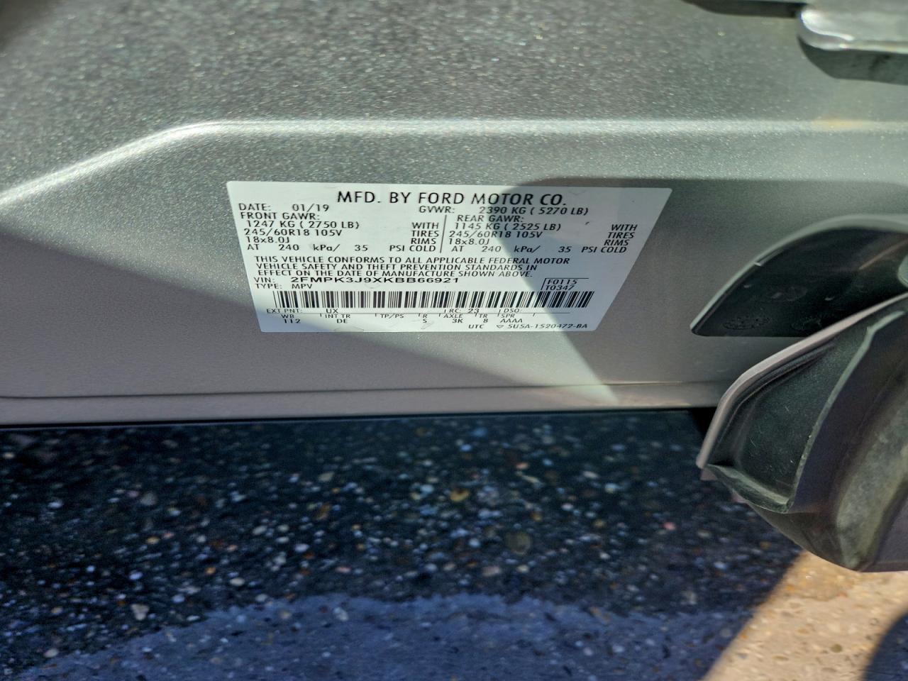 2019 FORD EDGE SEL photo 13