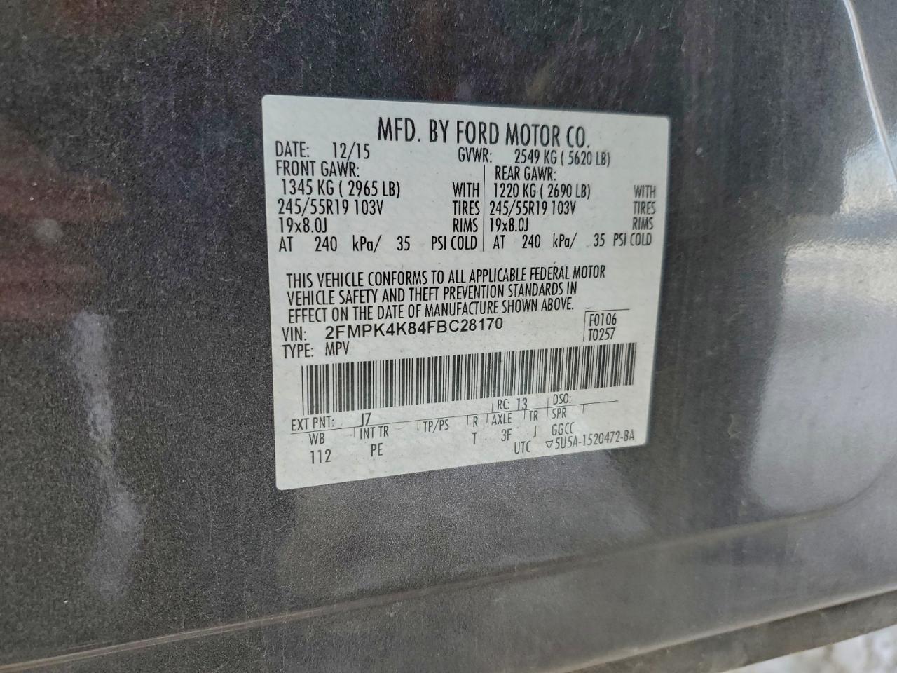 2015 FORD EDGE TITANIUM photo 13