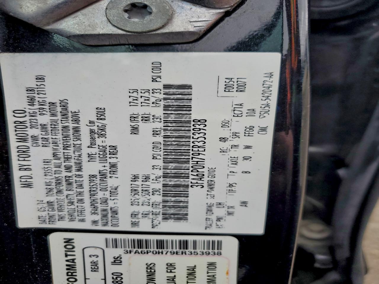 2014 FORD FUSION SE photo 37