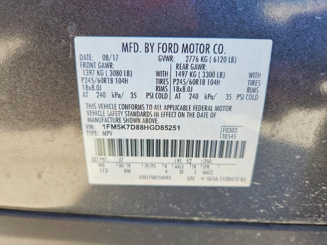 2017 FORD EXPLORER XLT photo 13