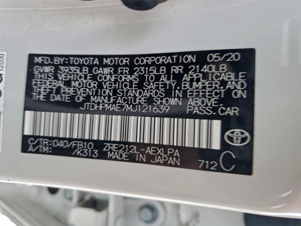 2021 TOYOTA COROLLA LE photo 25