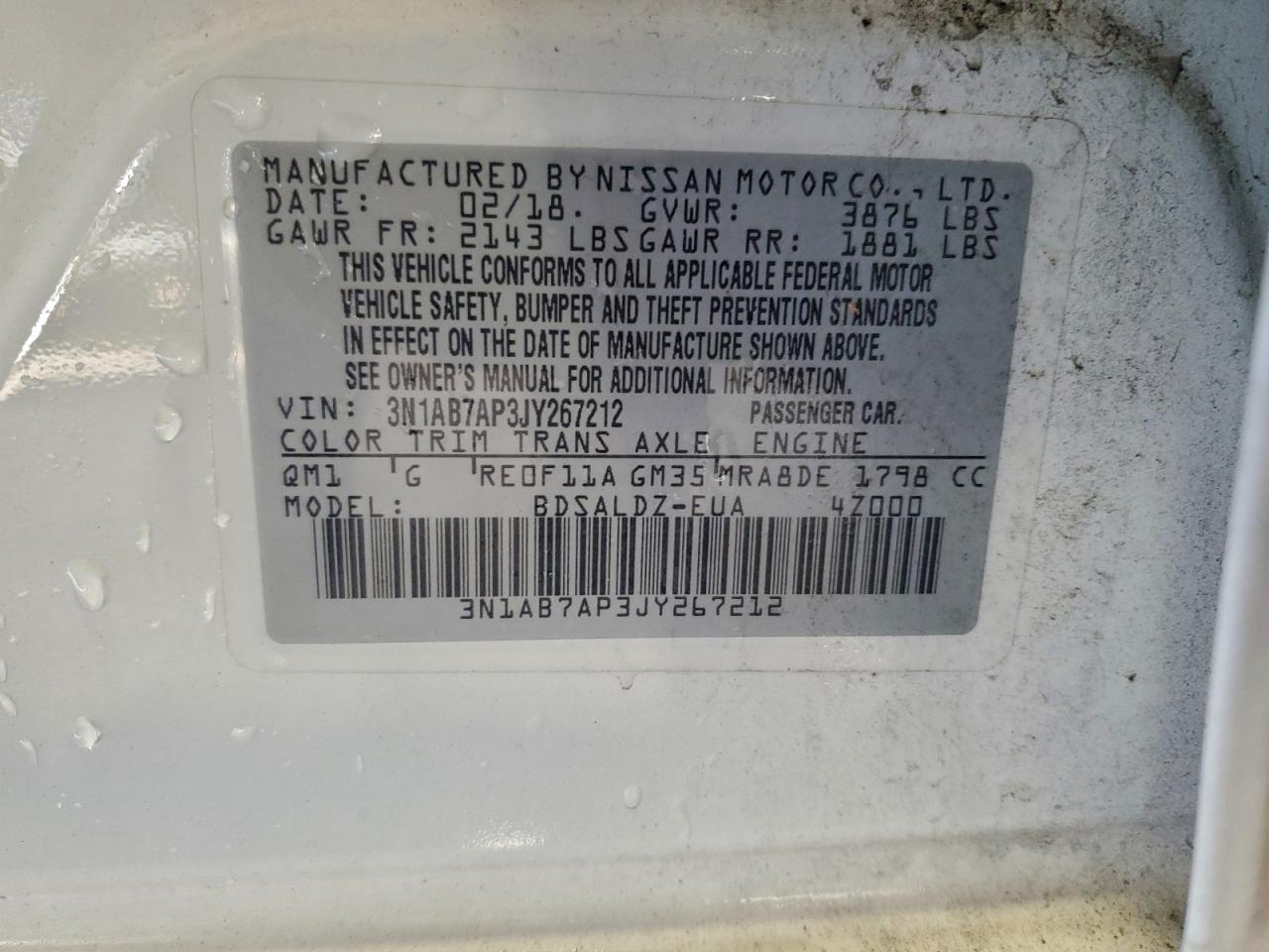 2018 NISSAN SENTRA S photo 13