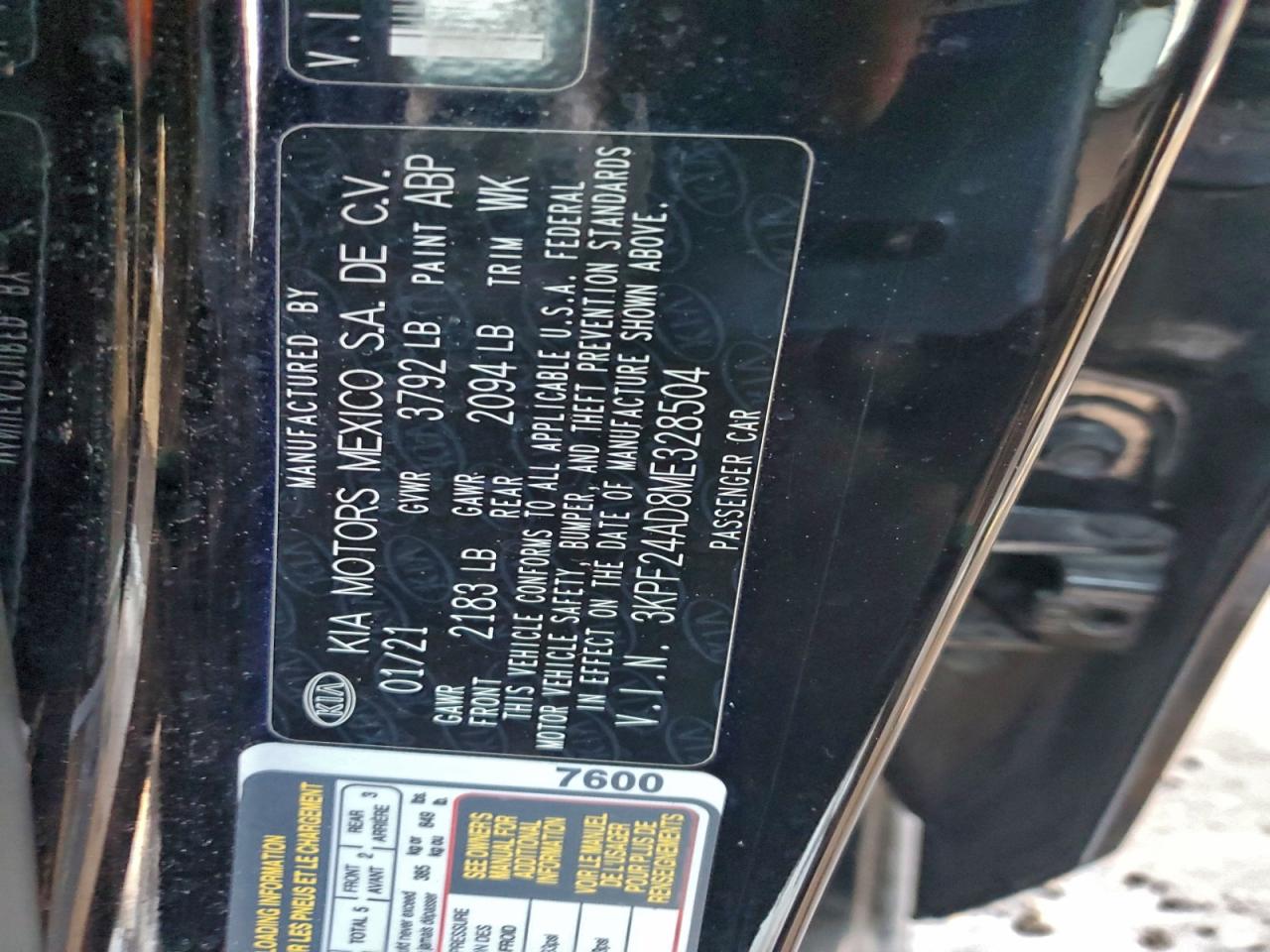 2021 KIA FORTE FE photo 12