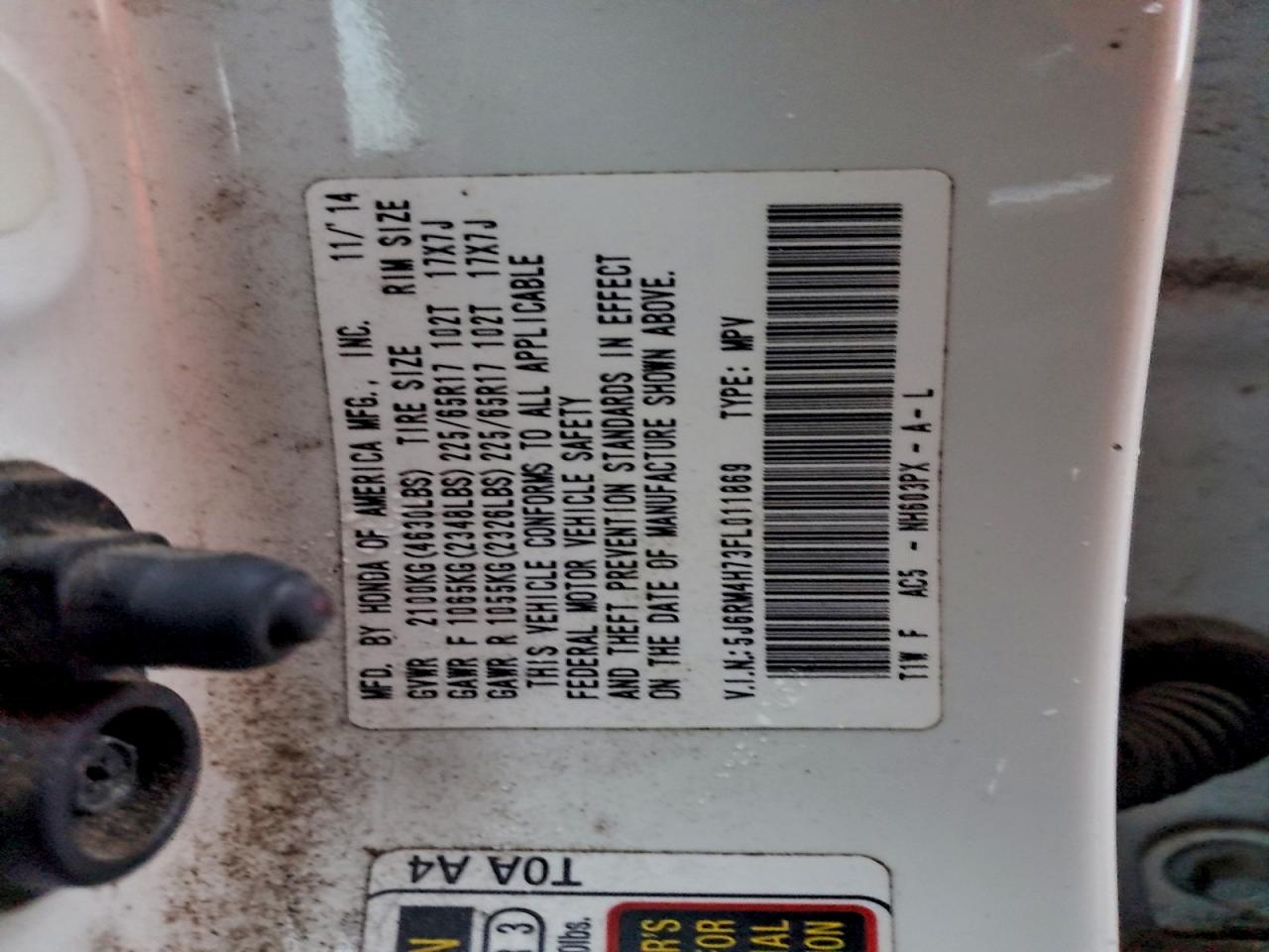 2015 HONDA CR-V EXL photo 25