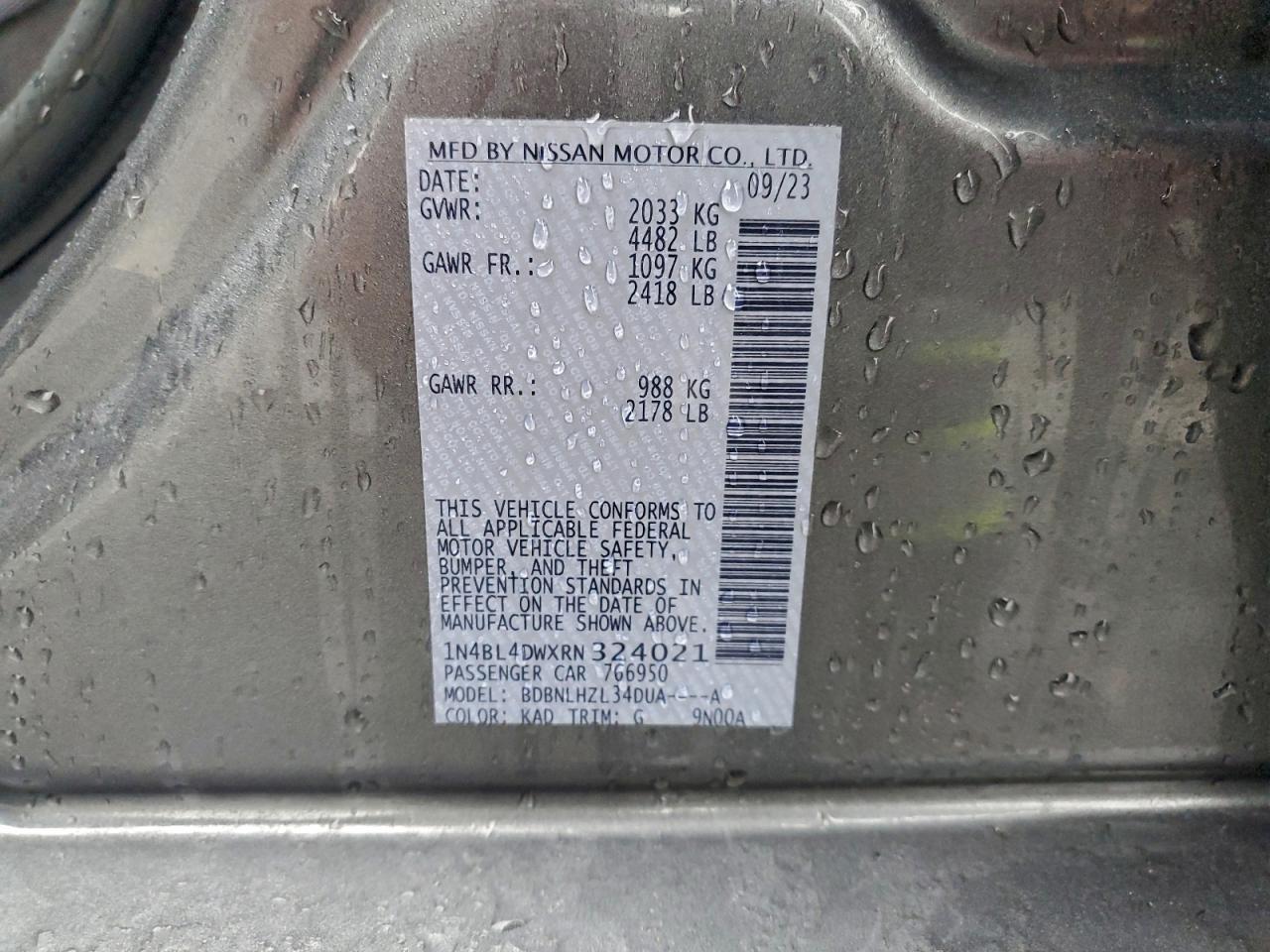 2024 NISSAN ALTIMA SV photo 23