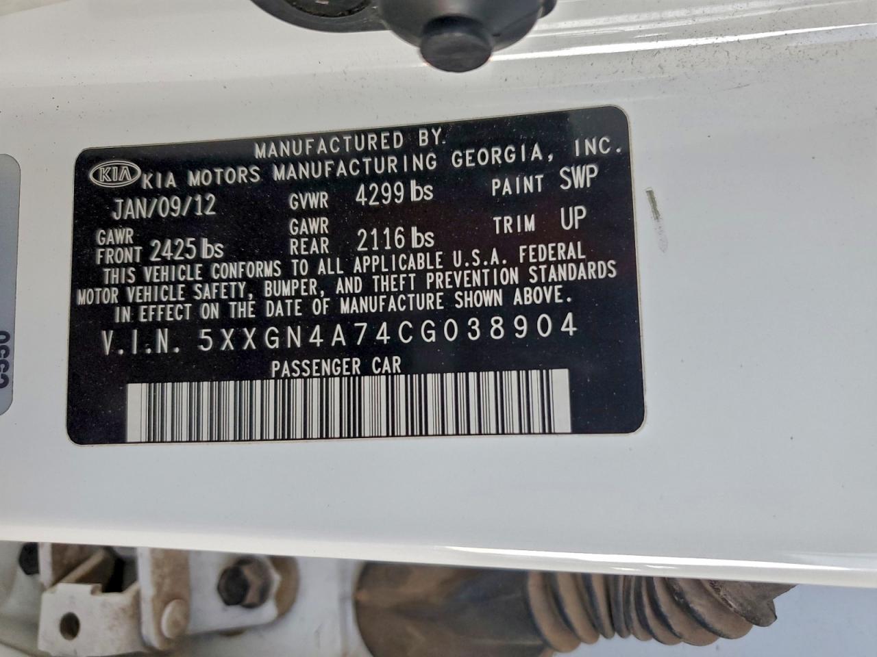 2012 KIA OPTIMA EX photo 13