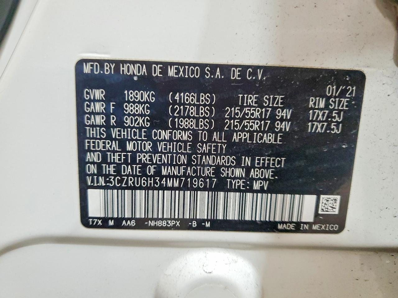 2021 HONDA HR-V LX photo 25