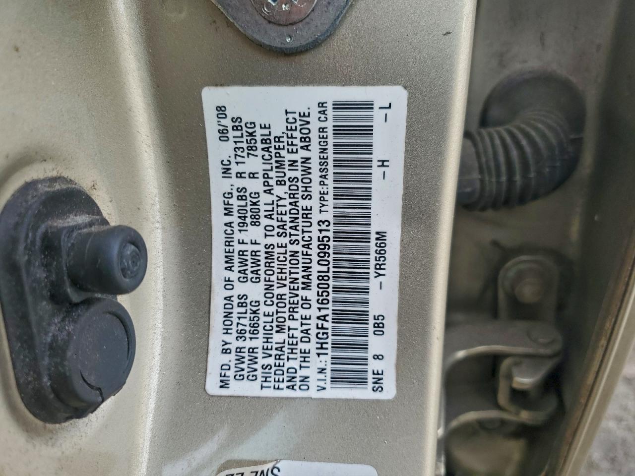 2008 HONDA CIVIC LX photo 23