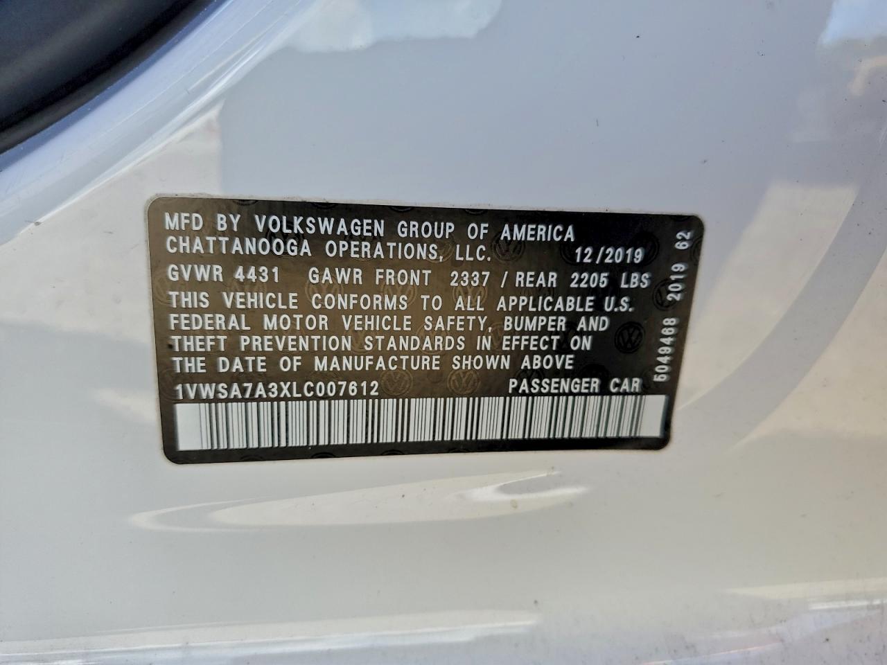 2020 VOLKSWAGEN PASSAT SE photo 12