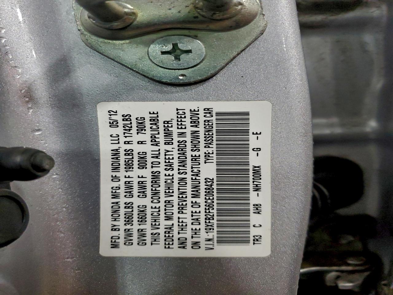 2012 HONDA CIVIC LX photo 37