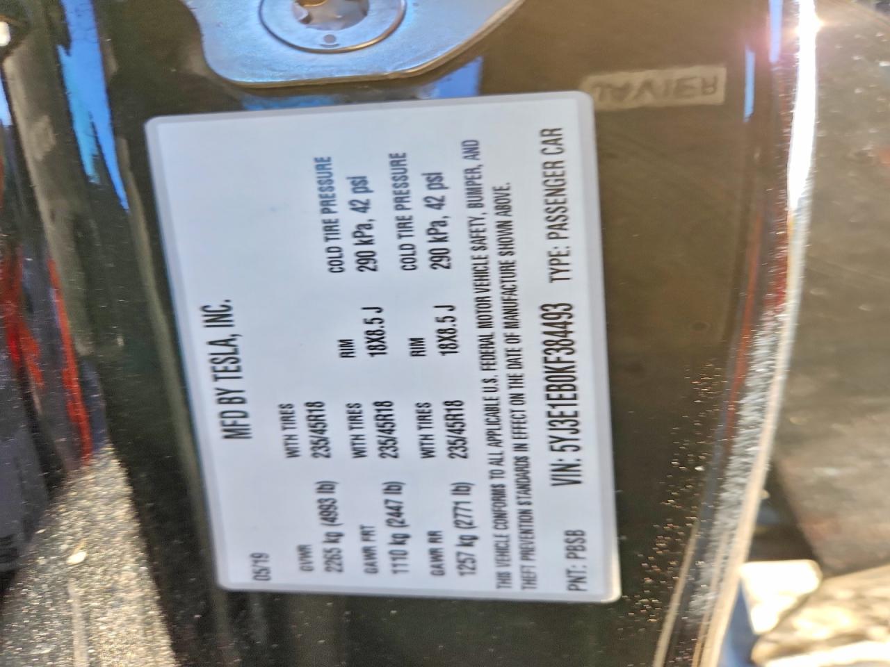 2019 TESLA MODEL 3 photo 23