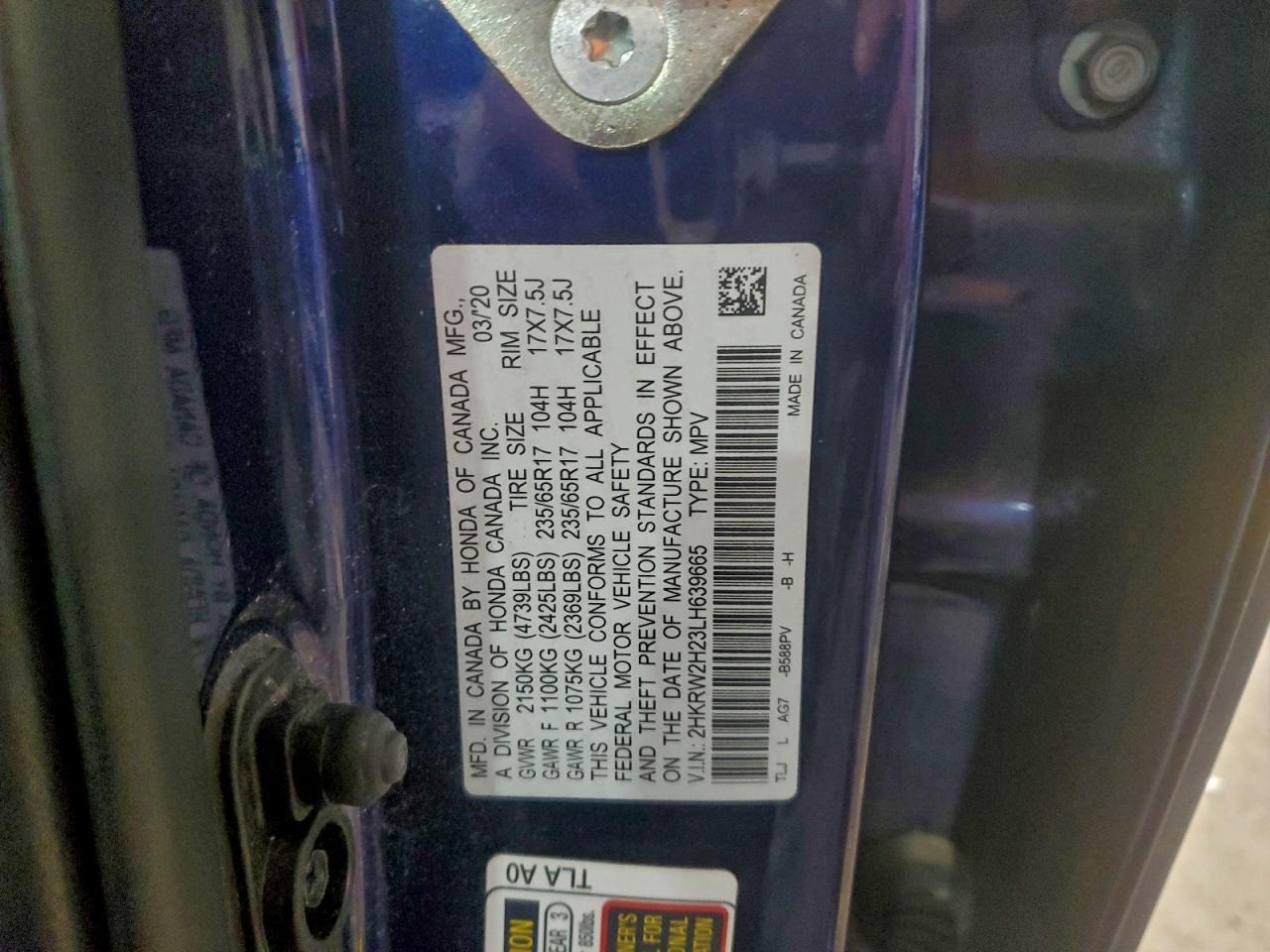 2020 HONDA CR-V LX photo 25