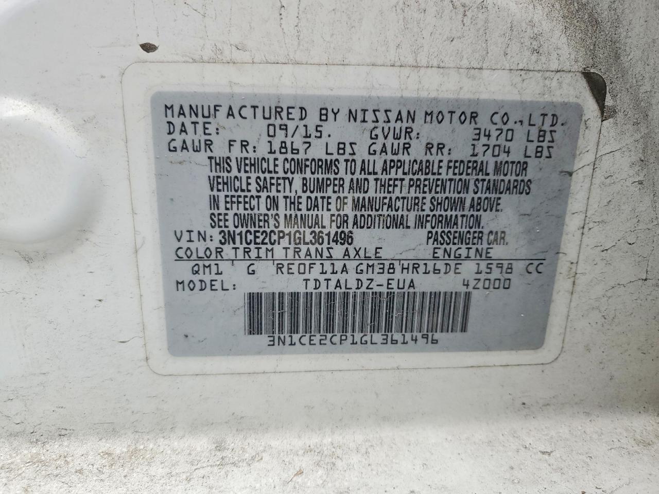 2016 NISSAN VERSA NOTE S photo 34