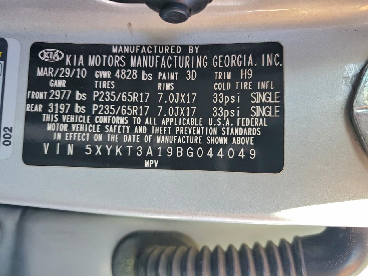 2011 KIA SORENTO BASE photo 13