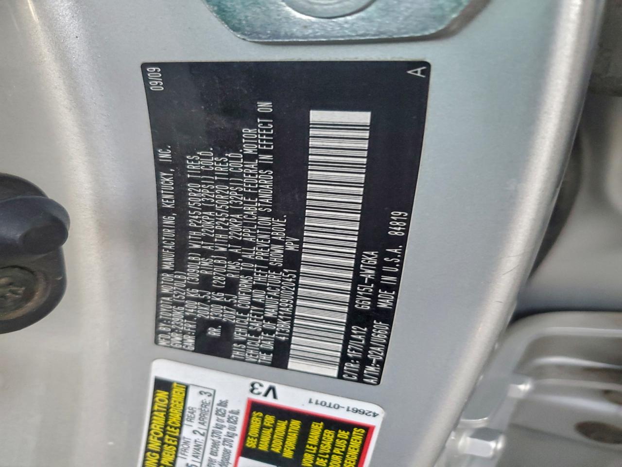 2009 TOYOTA VENZA photo 25