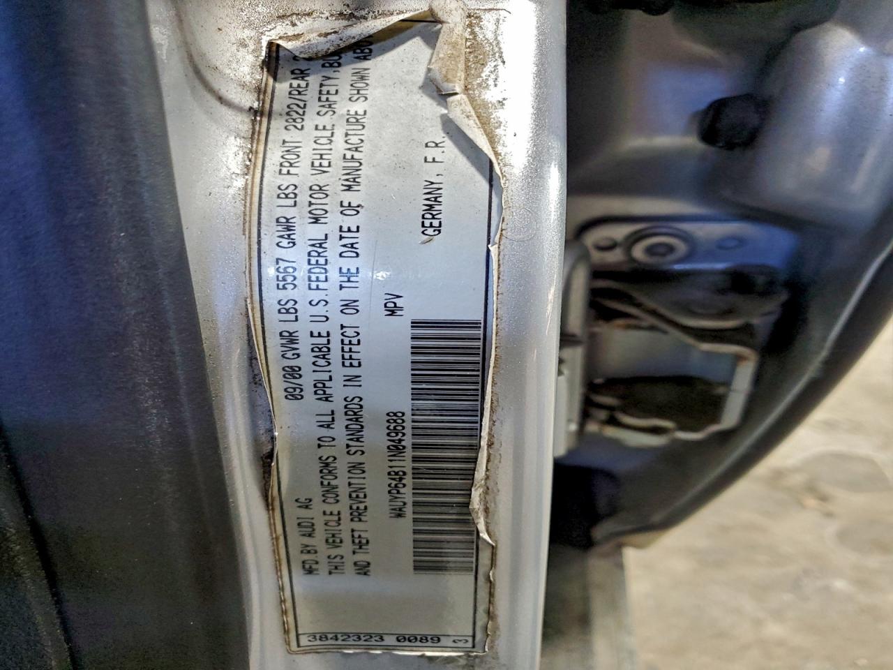 2001 AUDI ALLROAD photo 12