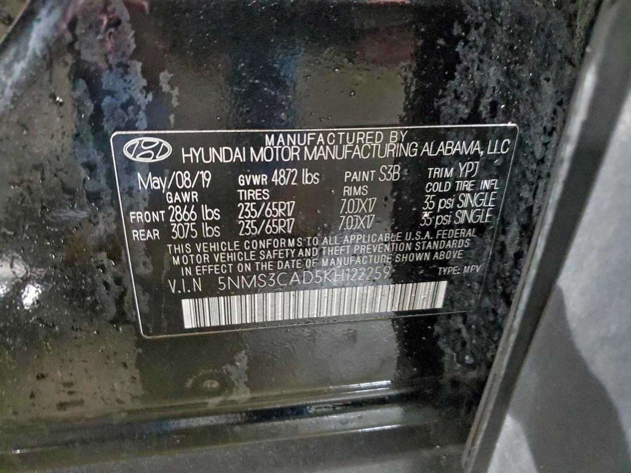 2019 HYUNDAI SANTA FE SEL photo 25