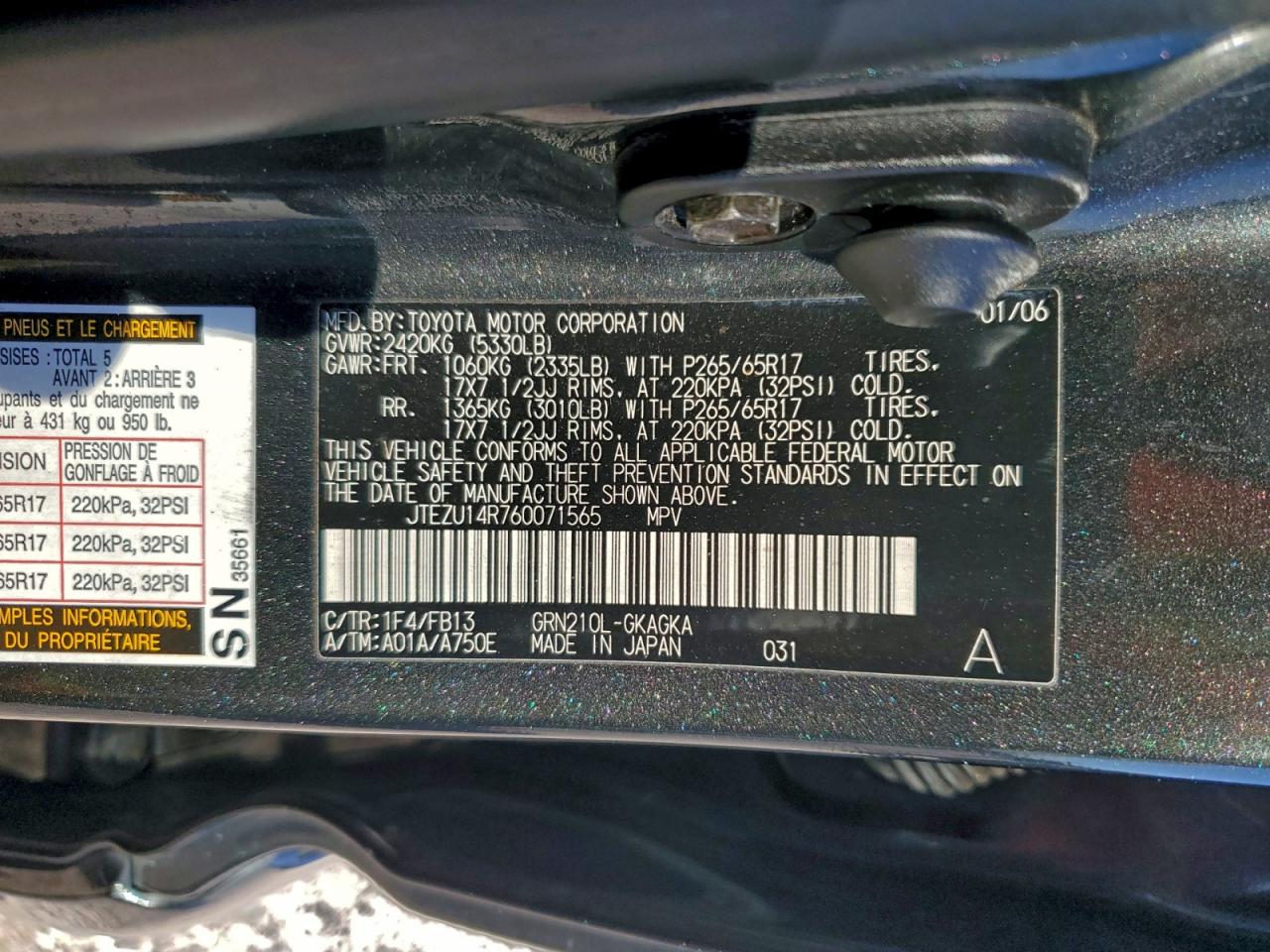 2006 TOYOTA 4RUNNER SR5 photo 40