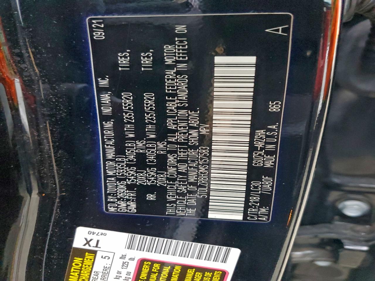 2021 TOYOTA HIGHLANDER XSE photo 25