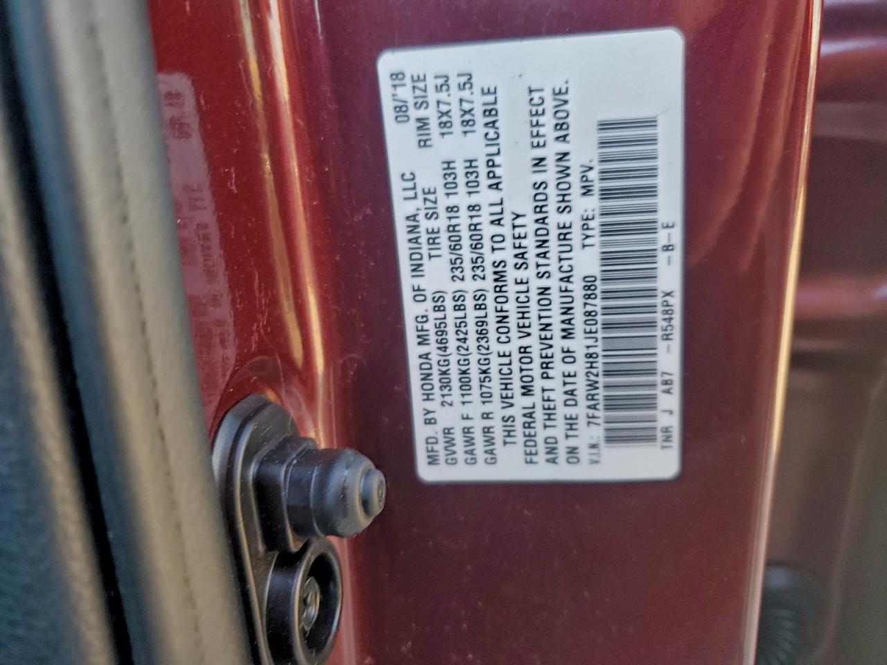 2018 HONDA CR-V EXL photo 12