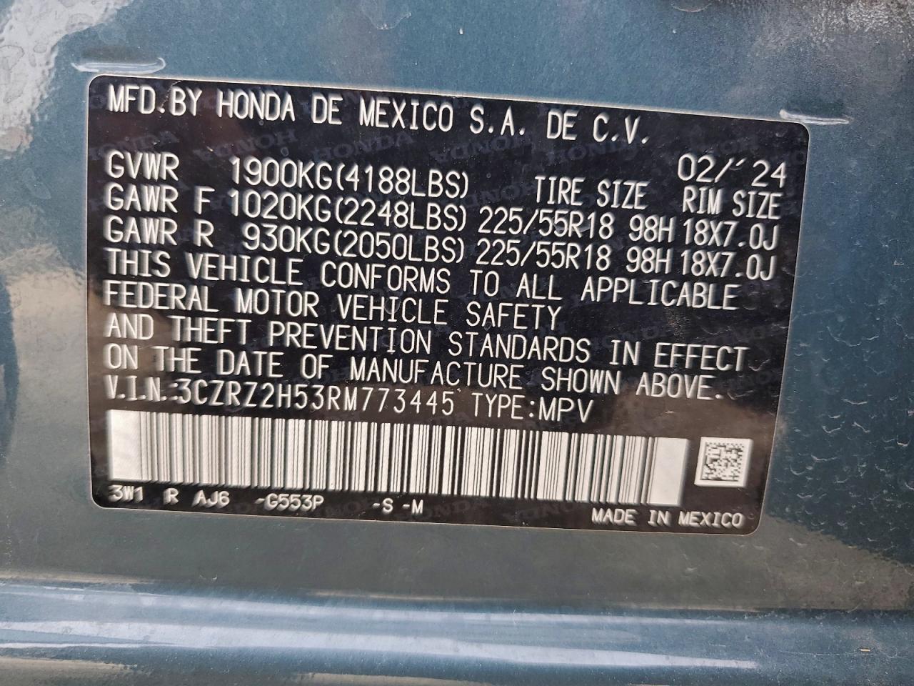 2024 HONDA HR-V SPORT photo 37