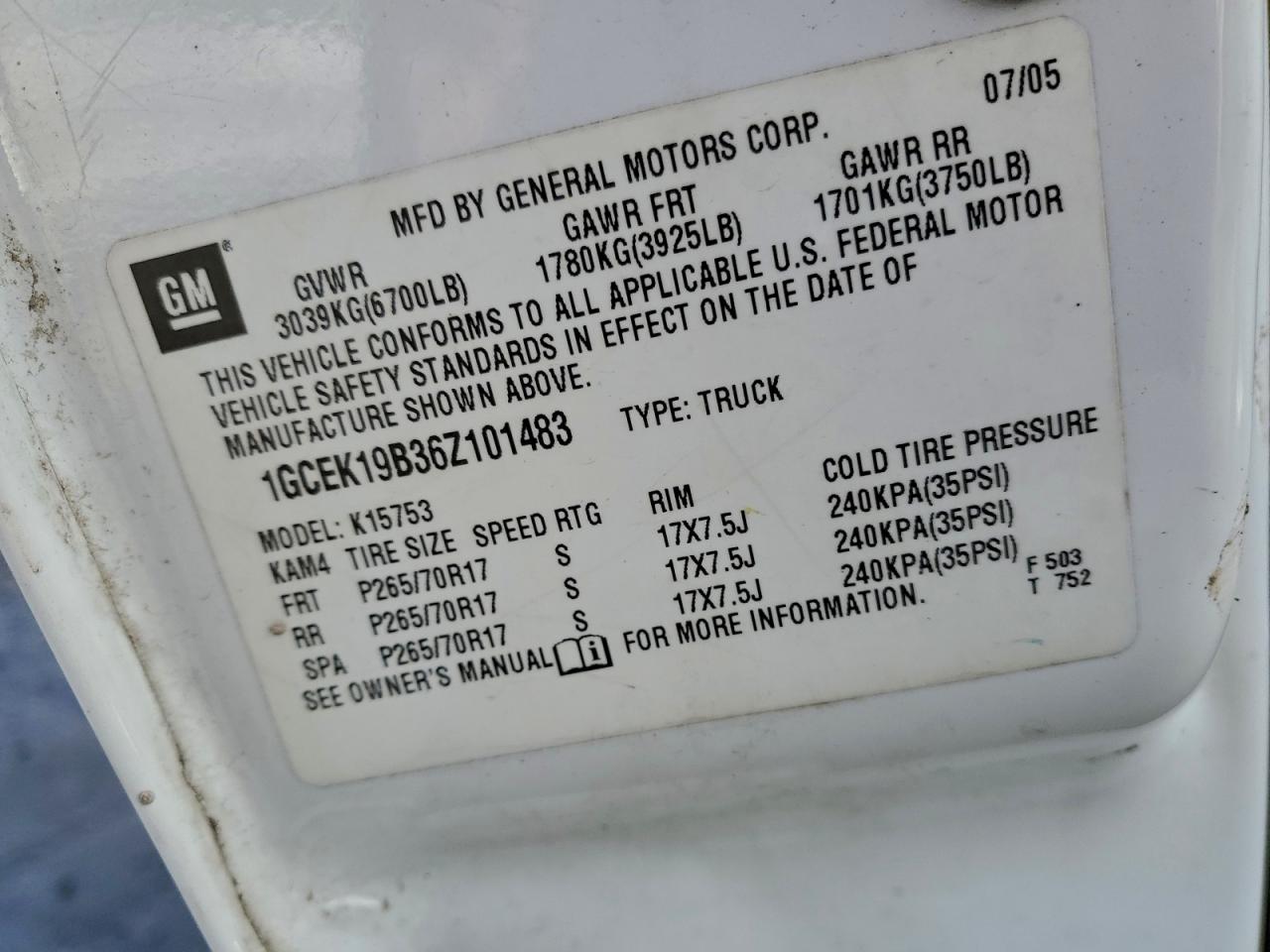 2006 CHEVROLET SILVERADO K1500 photo 12