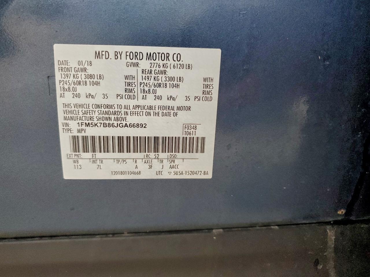 2018 FORD EXPLORER photo 13