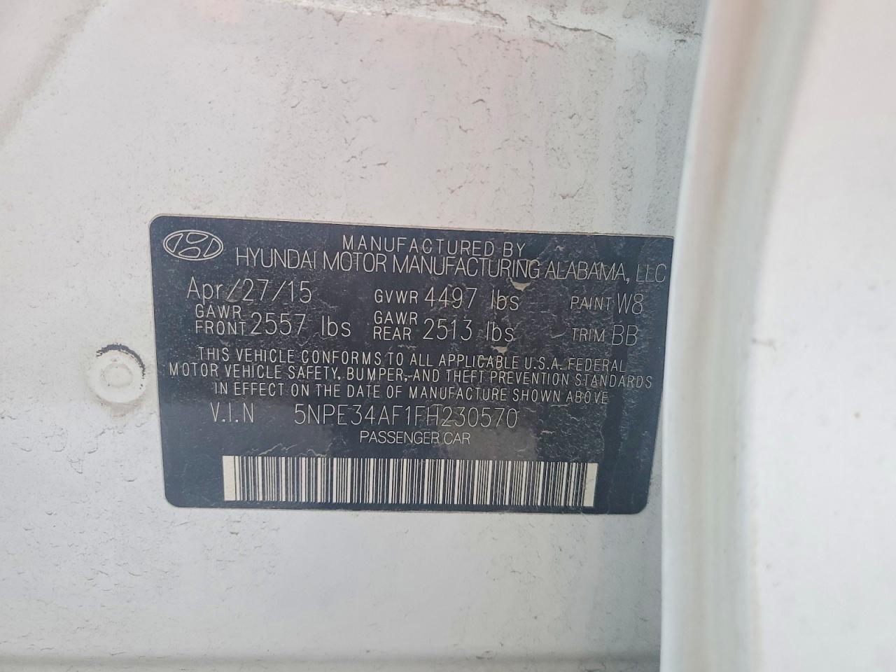 2015 HYUNDAI SONATA SPORT photo 23