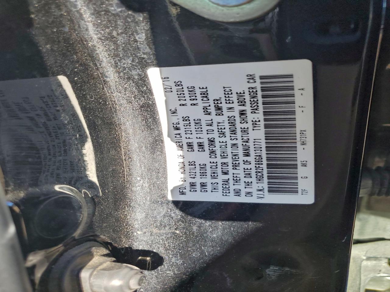 2016 HONDA ACCORD EXL photo 23