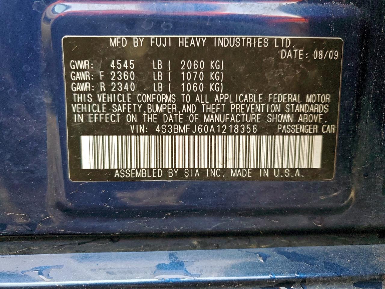 2010 SUBARU LEGACY 2.5GT LIMITED photo 23