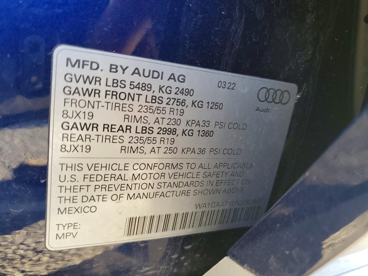 2022 AUDI Q5 PREMIUM 45 photo 13