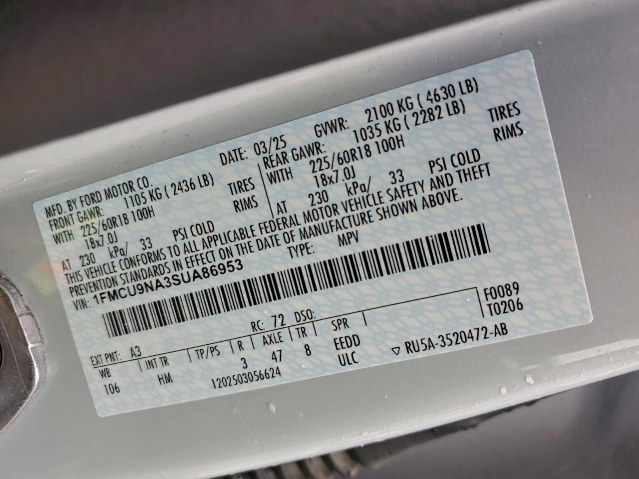 2025 FORD ESCAPE ST LINE SELECT photo 25