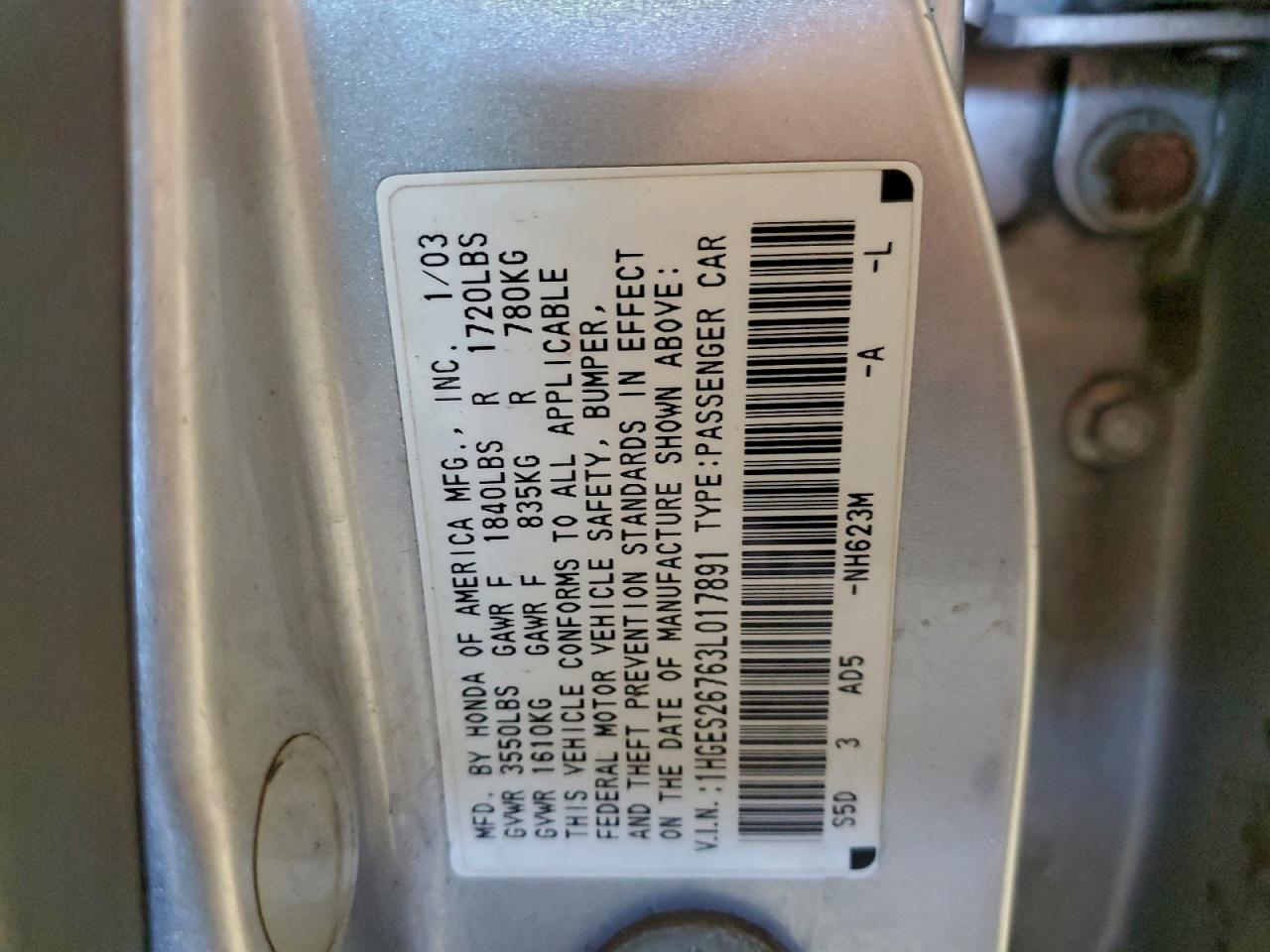 2003 HONDA CIVIC EX photo 12