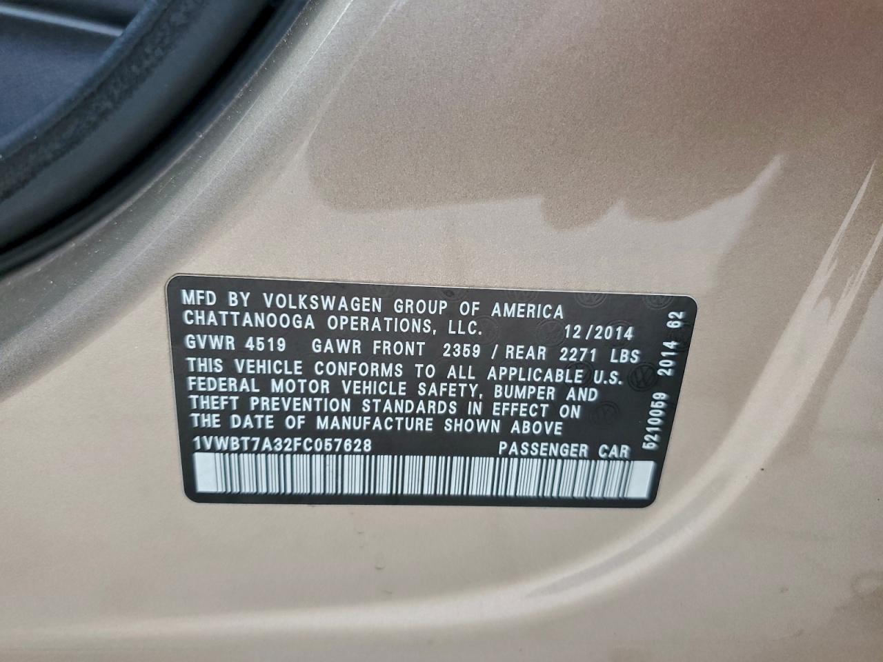 2015 VOLKSWAGEN PASSAT SE photo 34
