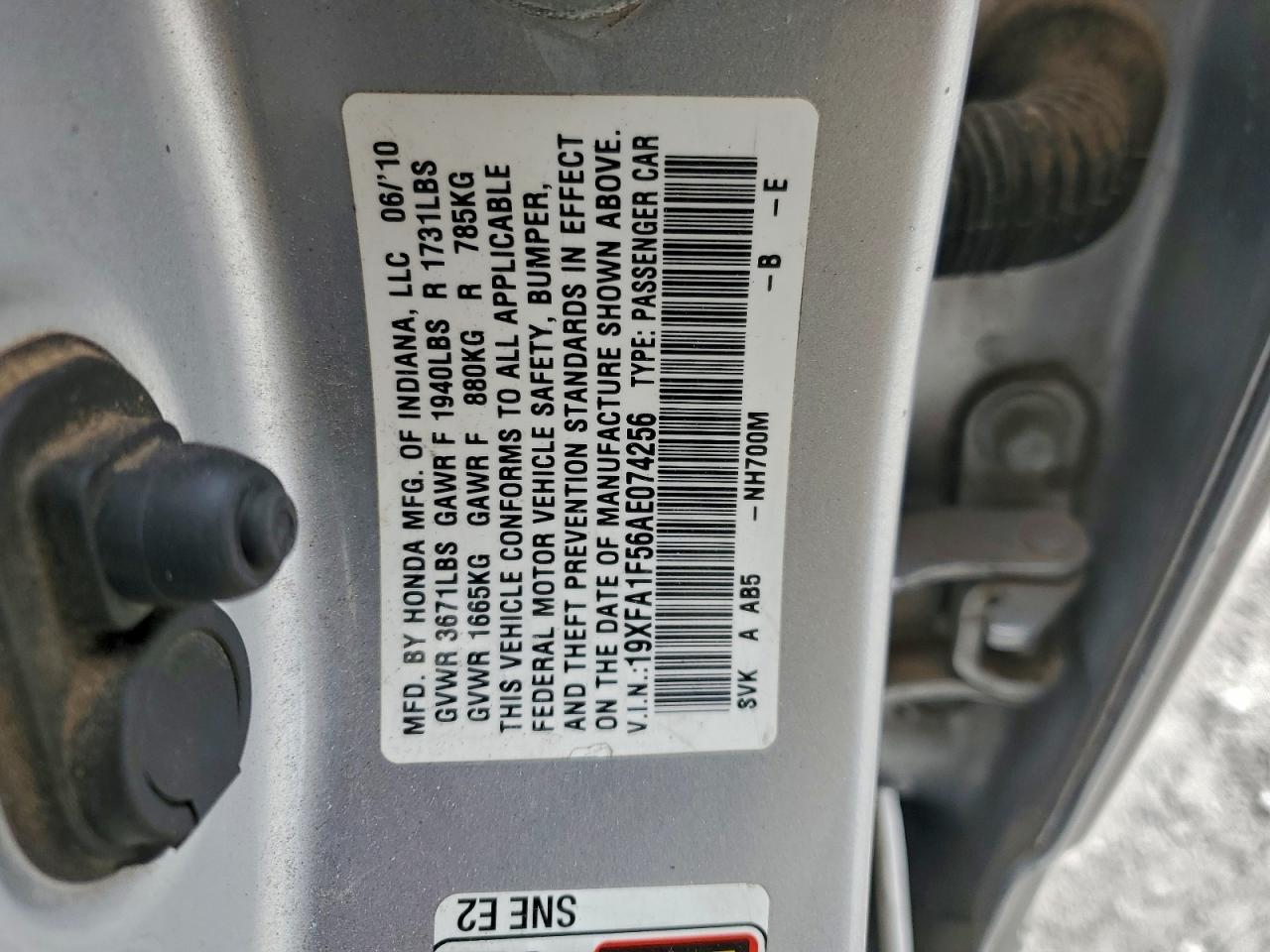 2010 HONDA CIVIC LX photo 23