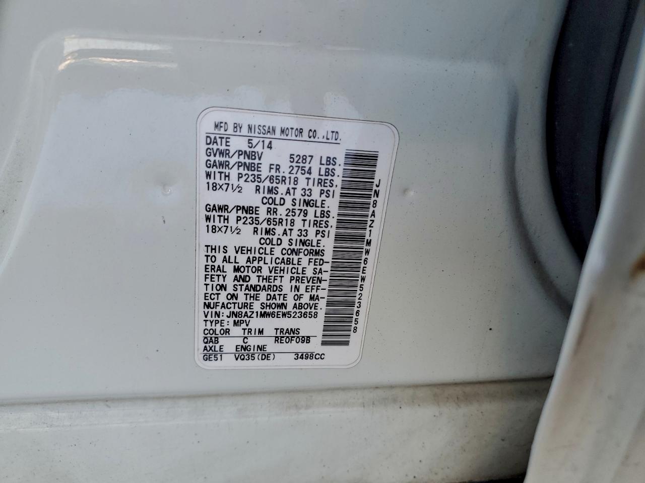 2014 NISSAN MURANO S photo 13
